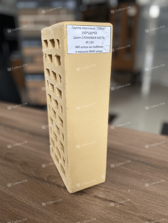 Облицовочный кирпич Tereх одинарный 1 НФ Слоновая кость гладкий, М150